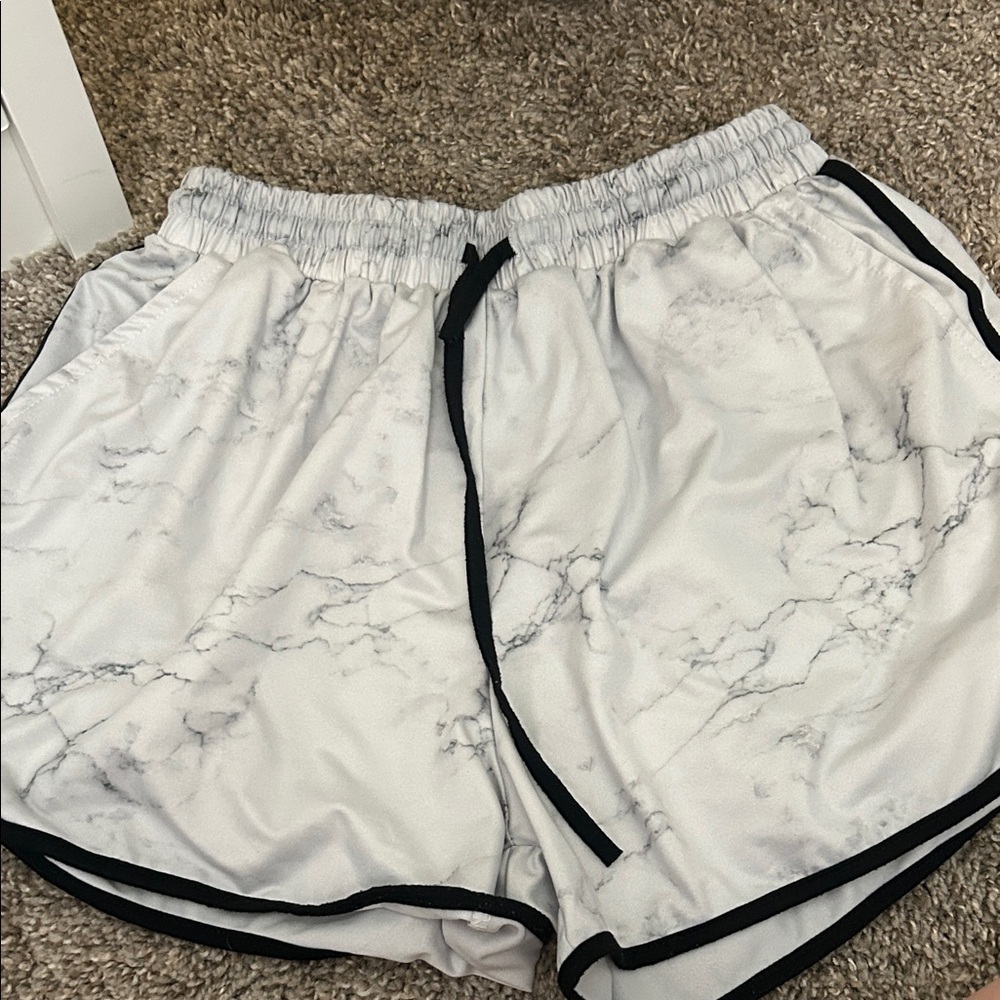 Women's Athletic Marble Print Shorts